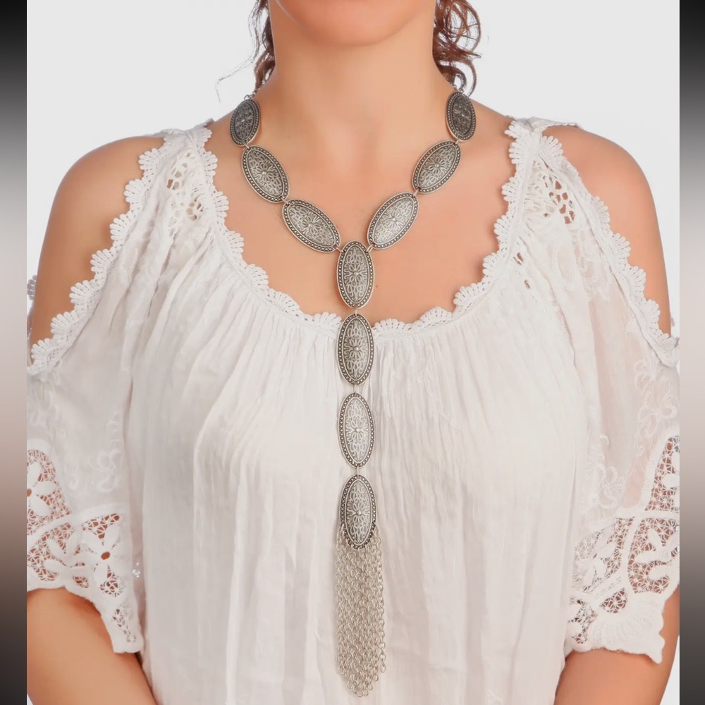 AVEN’S Elegant Silver Necklace with Tassel